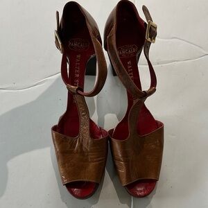 Pancaldi Walter Steiger Vintage Rare Leather Women's Brown Leather Sandals 8.5